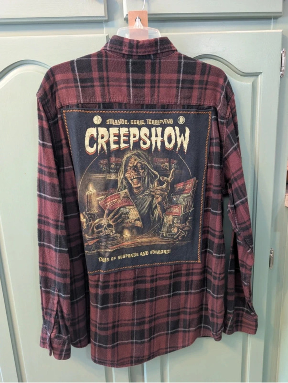 Creepshow One of a Kind Upcycled Flannel Shacket